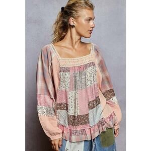 Pink Coral Babydoll Long Sleeve Shirt